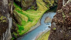 Preview wallpaper rocks, gorge, cliff, river, nature