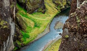 Preview wallpaper rocks, gorge, cliff, river, nature