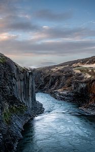 Preview wallpaper rocks, gorge, river, landscape, nature