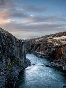 Preview wallpaper rocks, gorge, river, landscape, nature