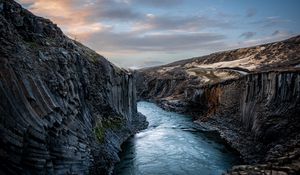 Preview wallpaper rocks, gorge, river, landscape, nature