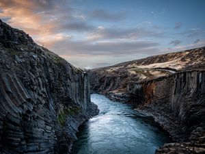 Preview wallpaper rocks, gorge, river, landscape, nature