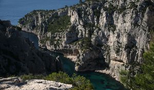 Preview wallpaper rocks, gorge, water, trees, landscape