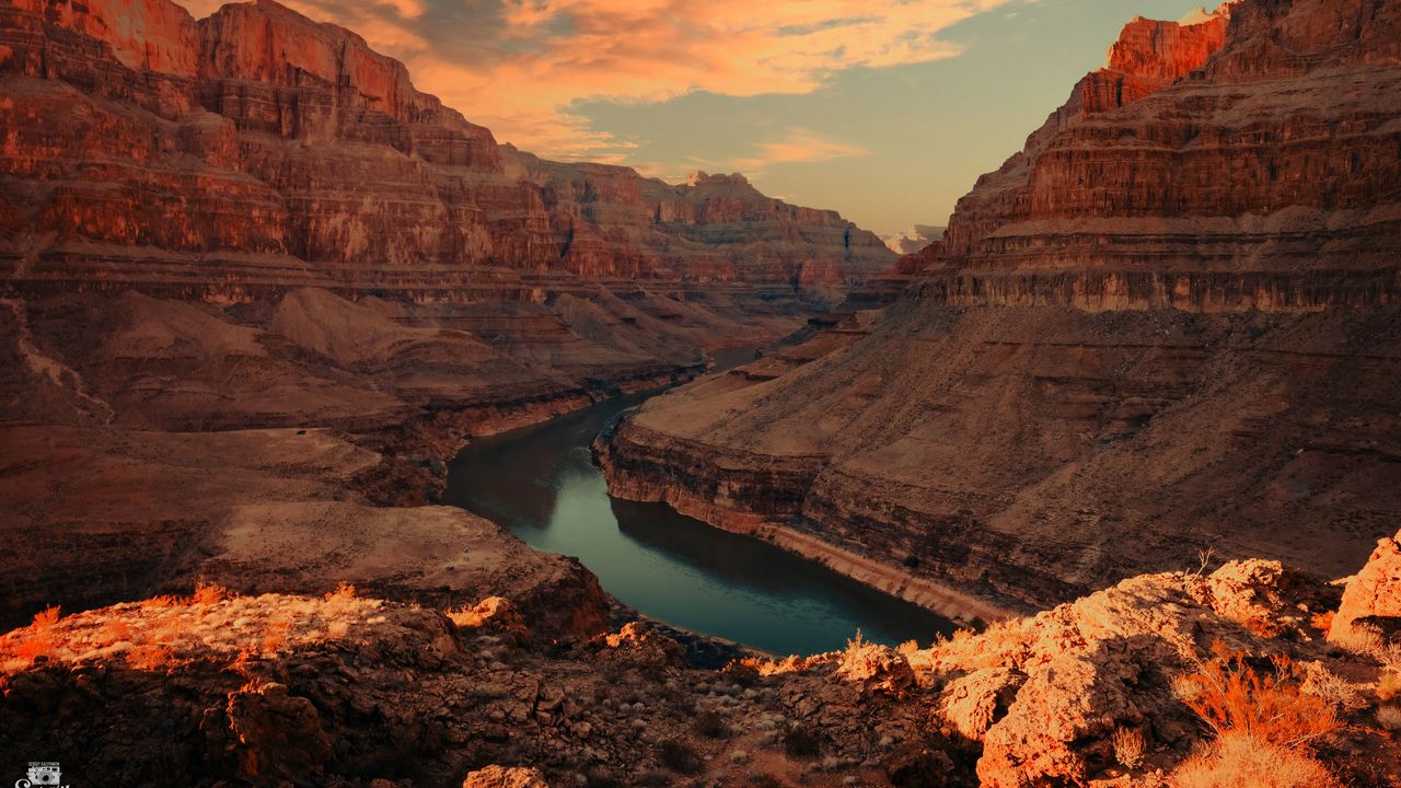 Wallpaper rocks, grand canyon, river, landscape, nature