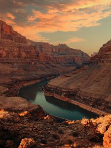 Preview wallpaper rocks, grand canyon, river, landscape, nature