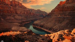 Preview wallpaper rocks, grand canyon, river, landscape, nature