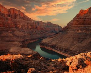 Preview wallpaper rocks, grand canyon, river, landscape, nature