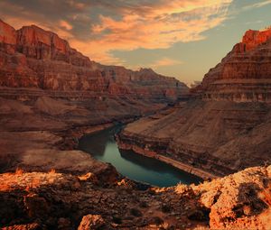 Preview wallpaper rocks, grand canyon, river, landscape, nature