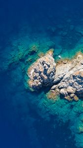 Preview wallpaper rocks, island, sea, water, aerial view