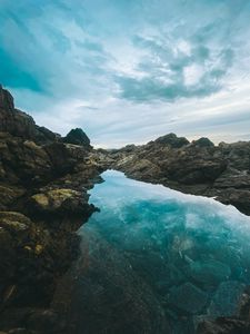 Preview wallpaper rocks, lake, reflection, sky, nature