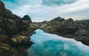 Preview wallpaper rocks, lake, reflection, sky, nature