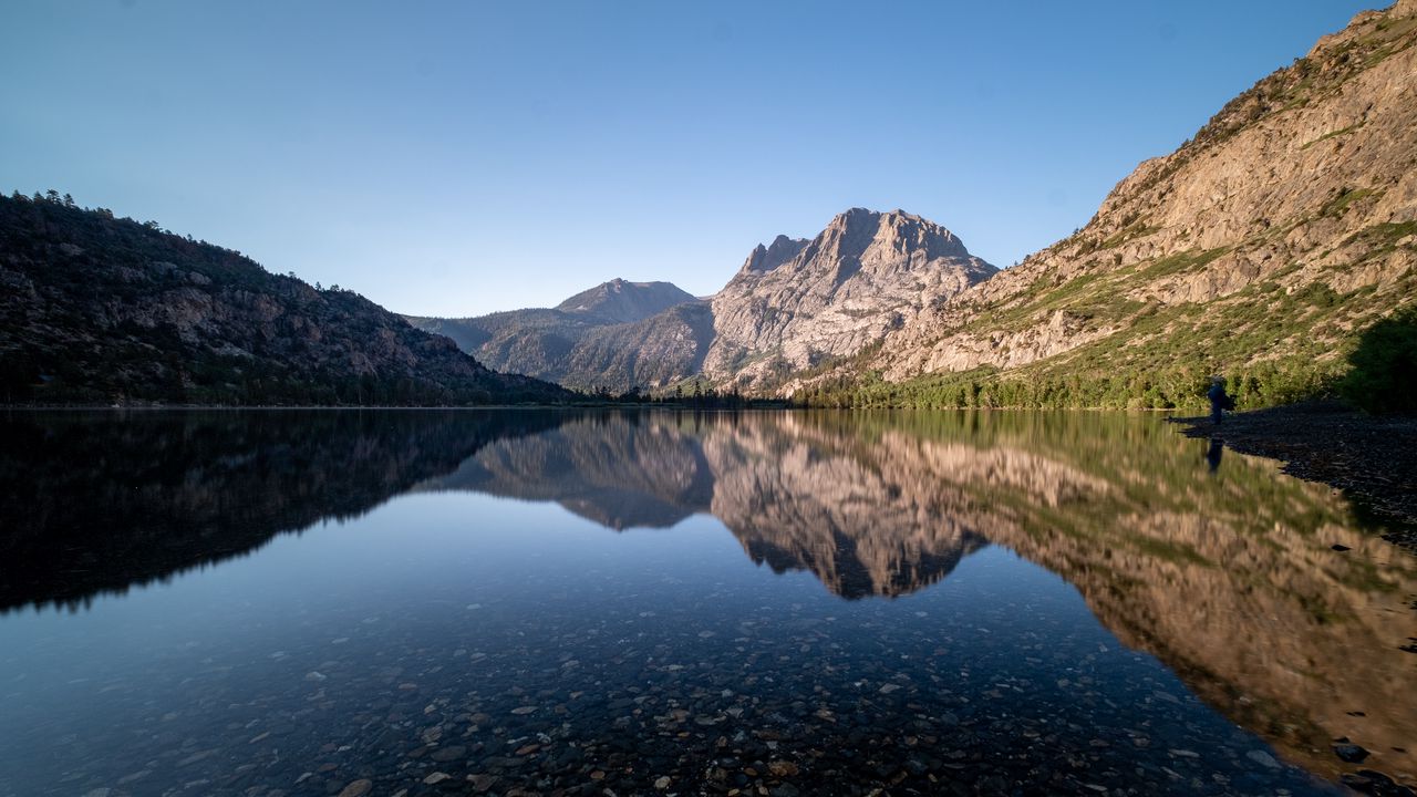 Wallpaper rocks, lake, reflection, nature