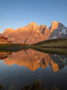 Preview wallpaper rocks, lake, reflection, landscape