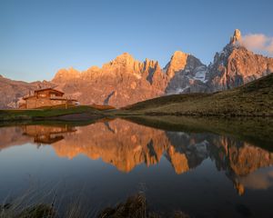 Preview wallpaper rocks, lake, reflection, landscape