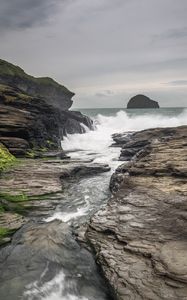 Preview wallpaper rocks, moss, sea, water, nature