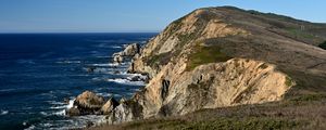 Preview wallpaper rocks, mountain, hill, sea, landscape, nature