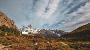 Preview wallpaper rocks, mountains, bushes, relief, landscape