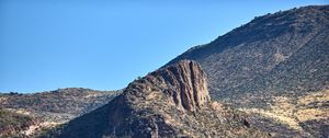 Preview wallpaper rocks, mountains, cactus, slope, sky