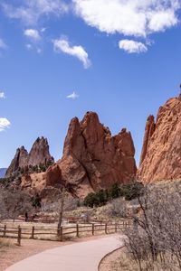 Preview wallpaper rocks, mountains, canyon, trees, fence