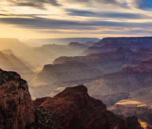 Preview wallpaper rocks, mountains, canyon, sunrise