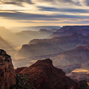 Preview wallpaper rocks, mountains, canyon, sunrise