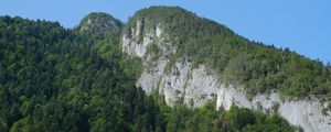 Preview wallpaper rocks, mountains, cliff, trees, landscape