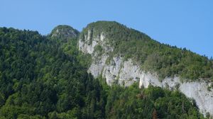 Preview wallpaper rocks, mountains, cliff, trees, landscape