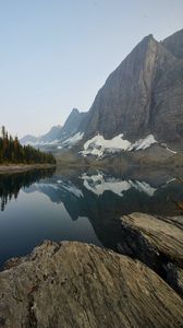 Preview wallpaper rocks, mountains, lake, reflection