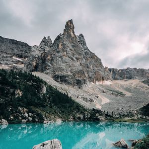 Preview wallpaper rocks, mountains, lake, landscape, stones