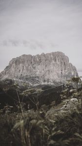 Preview wallpaper rocks, mountains, peaks, road, grass, sky