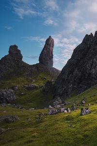 Preview wallpaper rocks, mountains, peaks, slope, grass