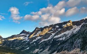 Preview wallpaper rocks, mountains, road, forest, slope