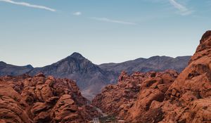 Preview wallpaper rocks, mountains, road, winding, sky