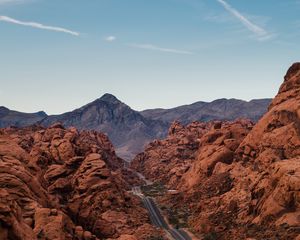 Preview wallpaper rocks, mountains, road, winding, sandy