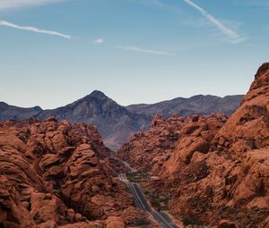 Preview wallpaper rocks, mountains, road, winding, sandy