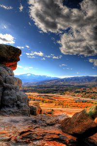 Preview wallpaper rocks, mountains, road, distance