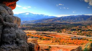 Preview wallpaper rocks, mountains, road, distance