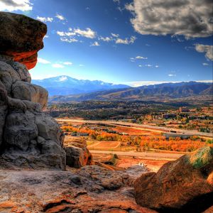 Preview wallpaper rocks, mountains, road, distance