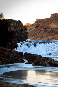 Preview wallpaper rocks, mountains, sea, waves, foam