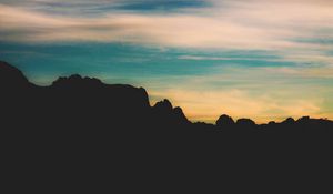 Preview wallpaper rocks, mountains, sky, clouds