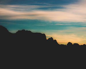 Preview wallpaper rocks, mountains, sky, clouds