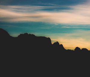 Preview wallpaper rocks, mountains, sky, clouds