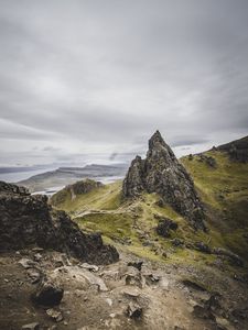 Preview wallpaper rocks, mountains, sky, slopes