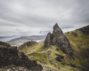 Preview wallpaper rocks, mountains, sky, slopes