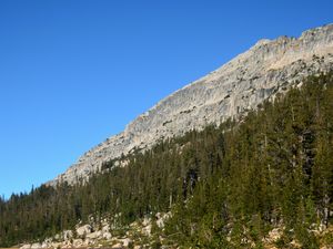 Preview wallpaper rocks, mountains, slope, trees, river