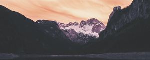 Preview wallpaper rocks, mountains, snow, snowy, reflection