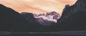 Preview wallpaper rocks, mountains, snow, snowy, reflection