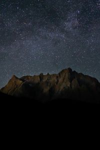 Preview wallpaper rocks, mountains, starry sky, stars, night