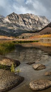 Preview wallpaper rocks, mountains, stones, lake, landscape