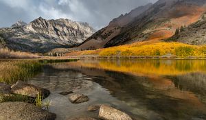 Preview wallpaper rocks, mountains, stones, lake, landscape